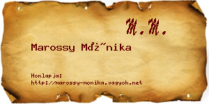Marossy Mónika névjegykártya